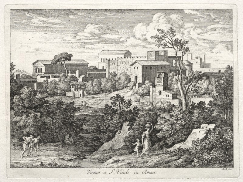 View of San Vitale, Rome, c. 1810. Joseph Anton Koch (Austrian, 1768-1839). Etching