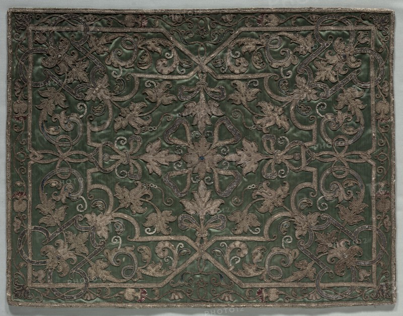 Apparel from a Dalmatic, early 1500s. Italy, early 16th century. Embroidery; silk and metallic threads; average: 42.3 x 55 cm (16 5/8 x 21 5/8 in.)