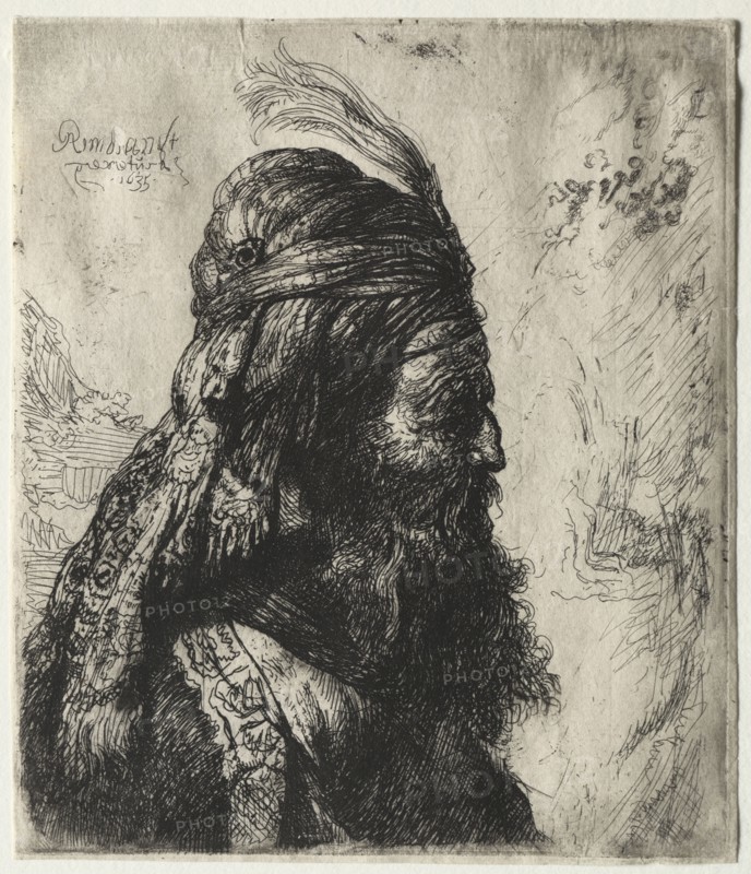 The Third Oriental Head, 1635. Rembrandt van Rijn (Dutch, 1606-1669), and Anonymous, copy after Jan Lievens (Dutch, 1607-1674). Etching; sheet: 15.8 x 13.7 cm (6 1/4 x 5 3/8 in.)