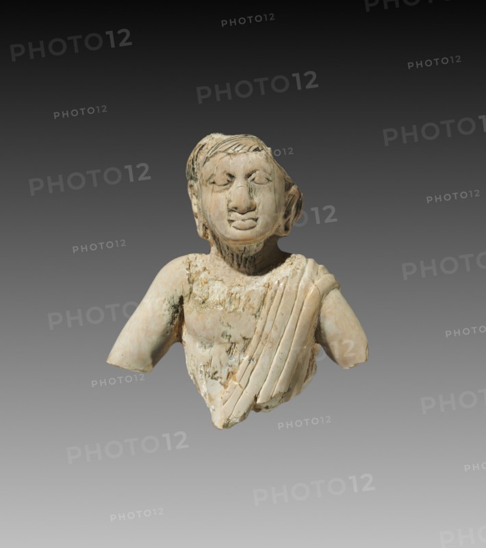 Male Bust, c. 50-320. Afghanistan, Begram, Kushan period (c. 80-320). Ivory; overall: 5.4 cm (2 1/8 in.).