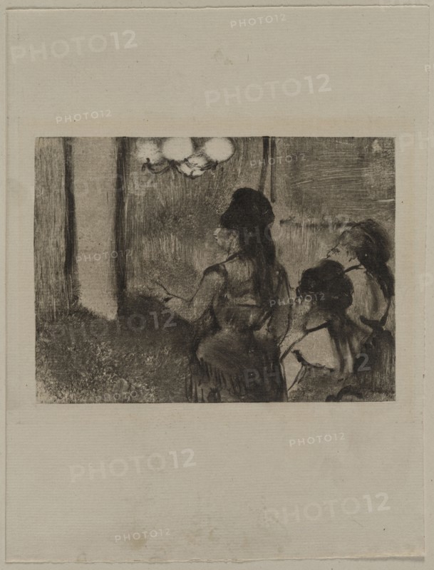 In the Salon, c. 1880s. Edgar Degas (French, 1834-1917). Monotype; sheet: 24.5 x 18.8 cm (9 5/8 x 7 3/8 in.); image: 11.9 x 16 cm (4 11/16 x 6 5/16 in.)