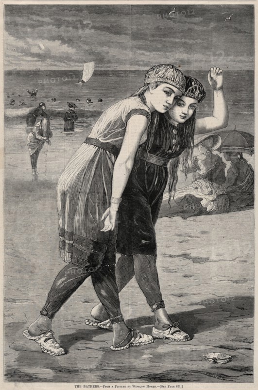The Bathers, 1873. Winslow Homer (American, 1836-1910). Wood engraving