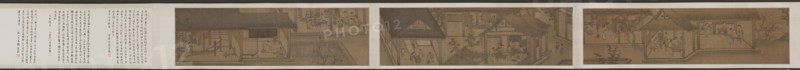 Sericulture (The Process of Making Silk), early 1200s. Attributed to Liang Kai (Chinese, mid-1100s-early 1200s). Handscroll; ink and color on silk; third section: 27.6 x 92.3 cm (10 7/8 x 36 5/16 in.); second section: 27.6 x 92.3 cm (10 7/8 x 36 5/16 in.); first section: 26.7 x 98.6 cm (10 1/2 x 38 13/16 in.)