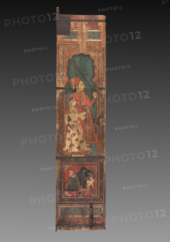 Painted Door, c. 1820. India, Bundi, 19th century. Color on wood; overall: 190 x 88.9 x 43.7 cm (74 13/16 x 35 x 17 3/16 in.).