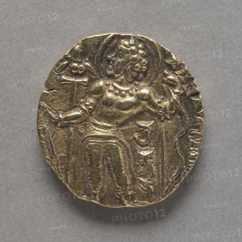 Coin with Figure of an Archer (obverse), c. 380 - c. 414. India, Chandragupta II, Gupta Period, late 4th-early 5th century. Gold; diameter: 1.9 cm (3/4 in.).
