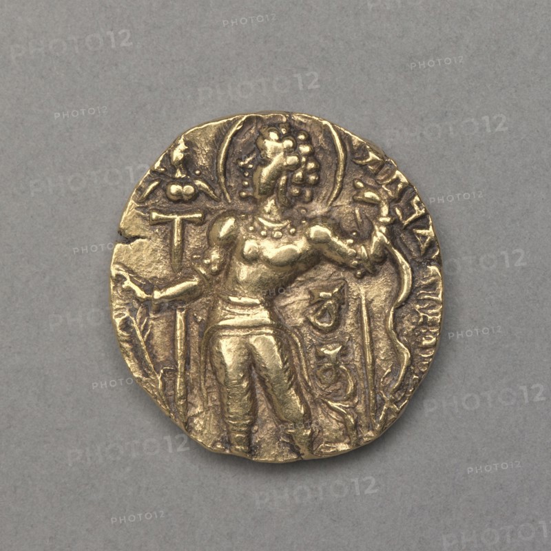 Coin of Chandragupta II , c. 400. India, Chandragupta II, Gupta Period, late 4th-early 5th century. Gold; diameter: 1.9 cm (3/4 in.).