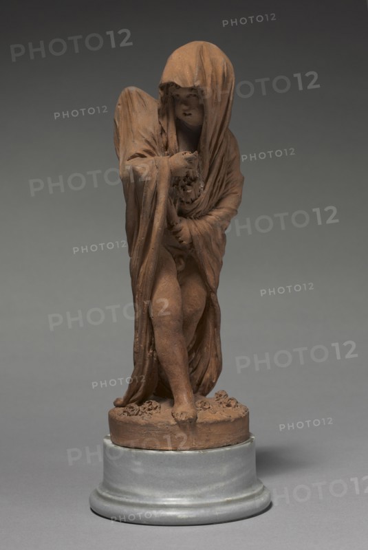 Cupid Secretly Drawing an Arrow, 1807. Gilles-Lambert Godecharle (Belgian, 1750-1835). Terracotta; overall: 22.8 cm (9 in.)