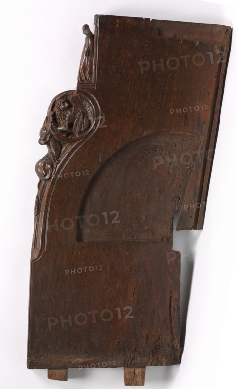 Panel from a Choir Stall, c. 1330-1340. Spain, Catalonia, Monastery of Pedralbes, 14th century. Walnut; overall: 109.9 x 58.5 x 6.1 cm (43 1/4 x 23 1/16 x 2 3/8 in.).