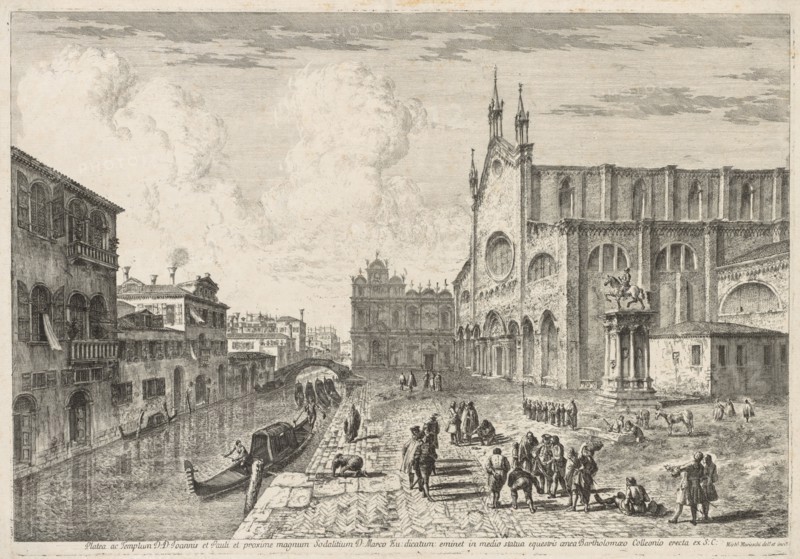 Views of Venice:  Campo S. S. Giovanni e Paolo, 1741. Michele Marieschi (Italian, 1710-1743). Etching