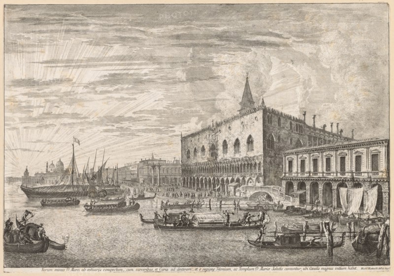 Views of Venice:  The Molo and S. M. Della Salute, 1741. Michele Marieschi (Italian, 1710-1743). Etching