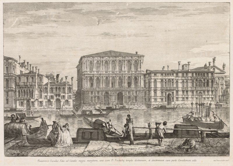 Views of Venice:  Palazzo Pesaro, 1741. Michele Marieschi (Italian, 1710-1743). Etching