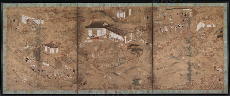 Autumn in the Mountains, 1600s. Tosa School (Japanese). Six-fold screen; ink and color with applied silver and gold leaf on paper; image: 135.5 x 353.8 cm (53 3/8 x 139 5/16 in.).