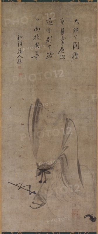 Hotei, mid 1500s. Yamada Doan (Japanese, 1571). Hanging scroll; ink on paper; overall: 85.7 x 35.3 cm (33 3/4 x 13 7/8 in.).