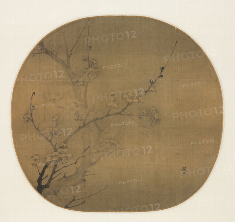 Plum Blossoms in Moonlight, first half of 14th century. Yan Hui (Chinese, active 1270-1310). Album leaf, ink on silk; image: 26 x 28.3 cm (10 1/4 x 11 1/8 in.); overall: 33.3 x 40.4 cm (13 1/8 x 15 7/8 in.).