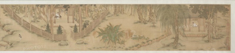 The Garden for Solitary Enjoyment, 1515-1552. Qiu Ying (Chinese, 1494-1552). Handscroll, ink and slight color on silk; image: 28 x 519.8 cm (11 x 204 5/8 in.); overall: 32.4 x 1310.5 cm (12 3/4 x 515 15/16 in.).