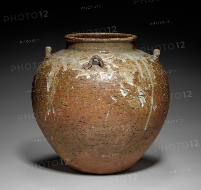 Tea Storage Jar, mid- to late 1600s. Nonomura Ninsei (Japanese, active 1600s). Stoneware with white glaze (Shigaraki style); diameter: 28.7 cm (11 5/16 in.); overall: 28.3 cm (11 1/8 in.).