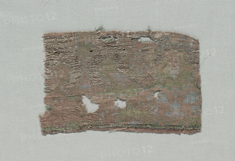 Three Fragments of Italian Gothic Silk, 1350-1399. Italy, second half of 14th century. Lampas weave, brocaded; silk and gold thread; overall: 18.5 x 11 cm (7 5/16 x 4 5/16 in.)