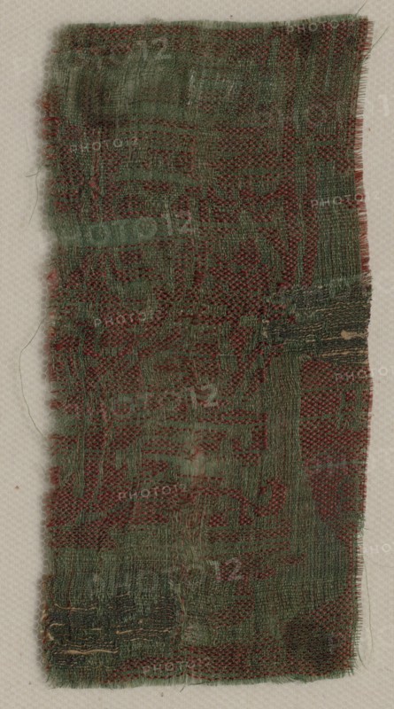 Three Fragments of Italian Gothic Silk, 1300s. Italy, 14th century. Lampas weave, brocaded; silk and gold thread; overall: 15 x 7.3 cm (5 7/8 x 2 7/8 in.)