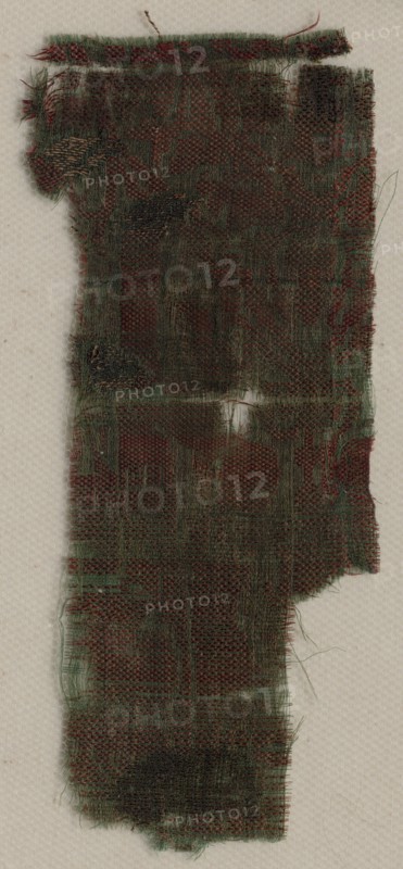 Three Fragments of Italian Gothic Silk, 1300s. Italy, 14th century. Lampas weave, brocaded; silk and gold thread; overall: 16.2 x 7 cm (6 3/8 x 2 3/4 in.)