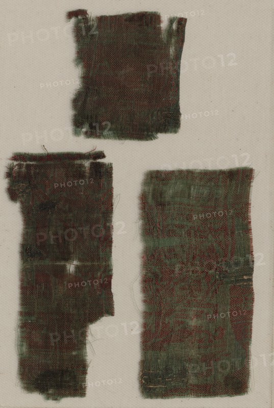 Three Fragments of Italian Gothic Silk, 1300s. Italy, 14th century. Lampas weave, brocaded; silk and gold thread; average: 15 x 7.3 cm (5 7/8 x 2 7/8 in.)