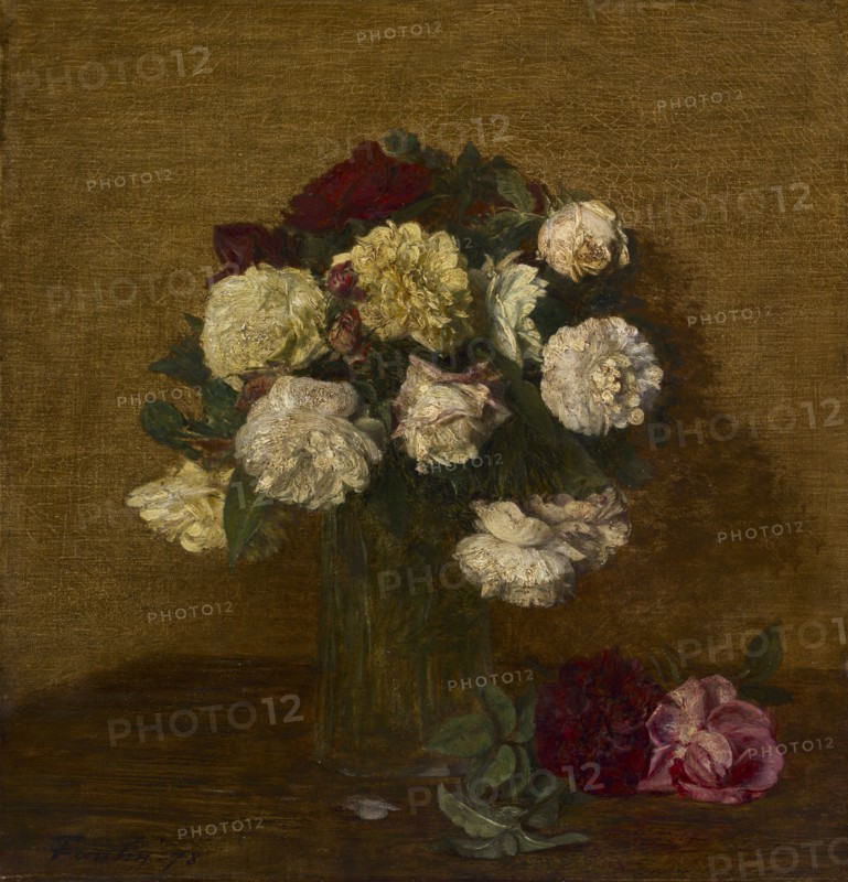 Roses in a Vase, 1878. Henri Fantin-Latour (French, 1836-1904). Oil on fabric; framed: 66 x 64 x 11 cm (26 x 25 3/16 x 4 5/16 in.); unframed: 45.4 x 43.3 cm (17 7/8 x 17 1/16 in.)
