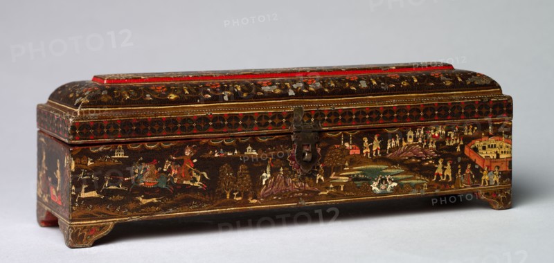 Rajput Box with Various Scenes, c. 1800. India, Rajasthan, early 19th Century. Painted wood; overall: 7.9 x 6.5 cm (3 1/8 x 2 9/16 in.).