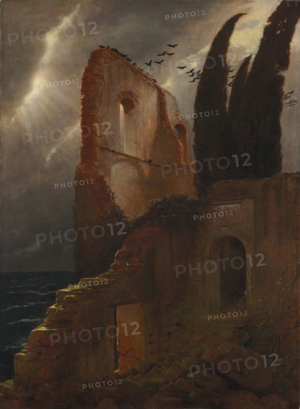 Ruin by the Sea, 1881. Arnold Böcklin (Swiss, 1827-1901). Oil on fabric; framed: 132.1 x 102.9 x 8.3 cm (52 x 40 1/2 x 3 1/4 in.); unframed: 111 x 82 cm (43 11/16 x 32 5/16 in.).