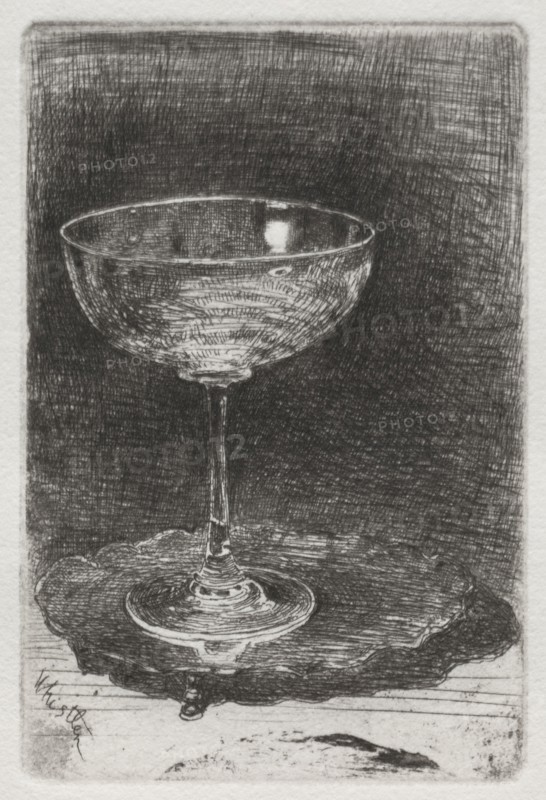 The Wine Glass, 1858. James McNeill Whistler (American, 1834-1903). Etching; sheet: 21.4 x 17.3 cm (8 7/16 x 6 13/16 in.); image: 8.3 x 5.5 cm (3 1/4 x 2 3/16 in.).
