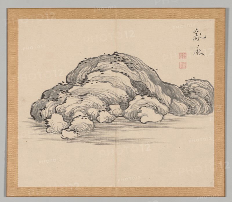 Double Album of Landscape Studies after Ikeno Taiga, Volume 1 (leaf 12), 18th century. Aoki Shukuya (Japanese, 1789). Pair of albums; ink, or ink and light color on paper; album, closed: 28.3 x 33 cm (11 1/8 x 13 in.).