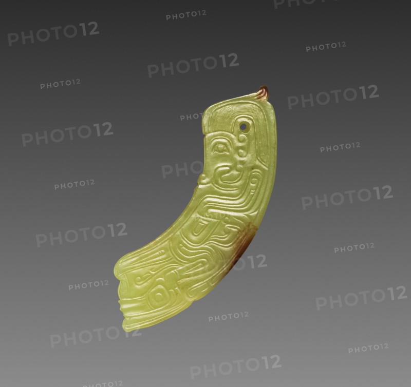 Arc Pendant with Human-like Figure, c. 1050-771 BC. China, Western Zhou dynasty (c. 1046-771 BC). Nephrite; overall: 7.1 cm (2 13/16 in.).