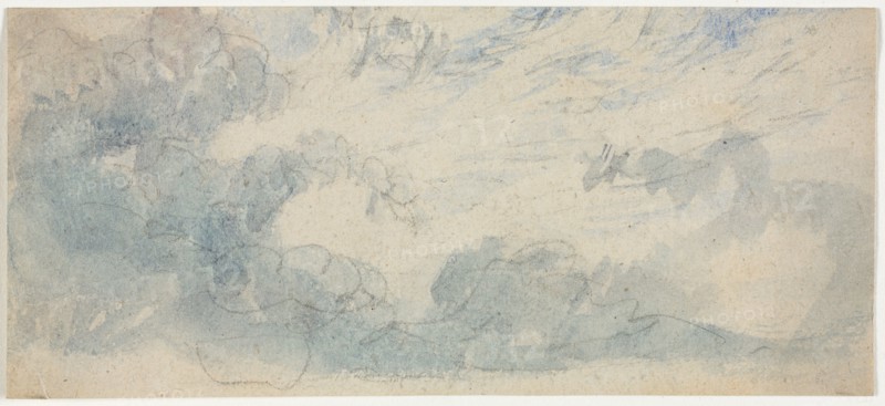 Cloud Study, 1800s. Anonymous. Watercolor;