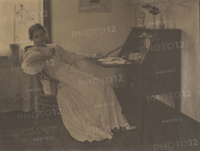 What Shall I Say?, 1896. Clarence H. White (American, 1871-1925). Platinum print with graphite; image: 14.9 x 19 cm (5 7/8 x 7 1/2 in.); matted: 35.6 x 45.7 cm (14 x 18 in.)