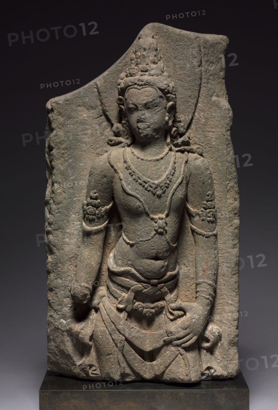 Door Guardian, Mahakala, 800s. Indonesia, Central Java, Chandi Suko, 9th century. Volcanic stone; overall: 61.3 x 32.4 cm (24 1/8 x 12 3/4 in.).