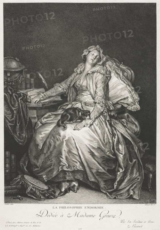 Madame Greuze Asleep, 1776. Jean-Michel the Younger Moreau (French, 1741-1814). Etching and engraving