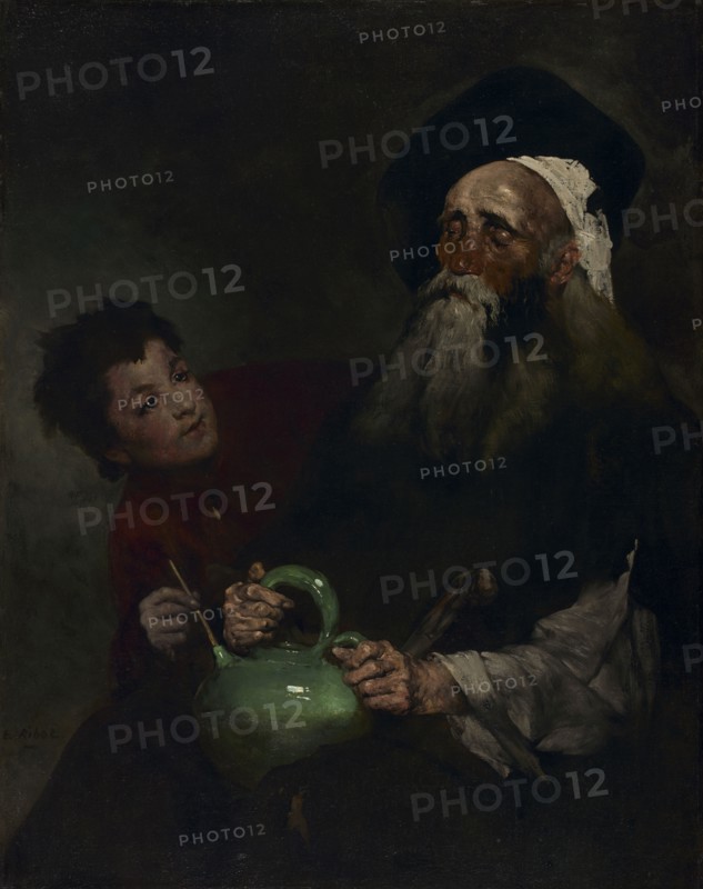 Lazarillo de Tormes and His Blind Master, before 1880. Théodule Ribot (French, 1823-1891). Oil on fabric; framed: 108 x 90 x 7 cm (42 1/2 x 35 7/16 x 2 3/4 in.); unframed: 91.5 x 73.7 cm (36 x 29 in.)
