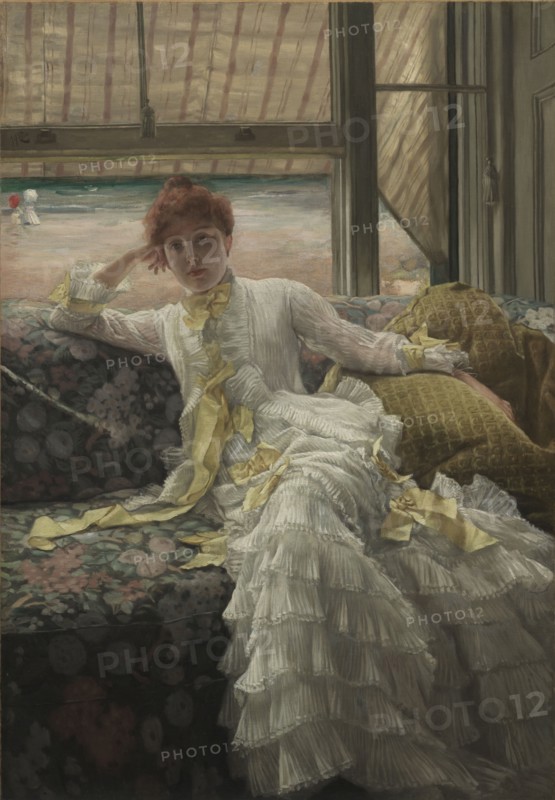Seaside (July: Specimen of a Portrait), 1878. James Tissot (French, 1836-1902). Oil on fabric; framed: 112.1 x 85.4 x 6.4 cm (44 1/8 x 33 5/8 x 2 1/2 in.); unframed: 87.5 x 61 cm (34 7/16 x 24 in.).