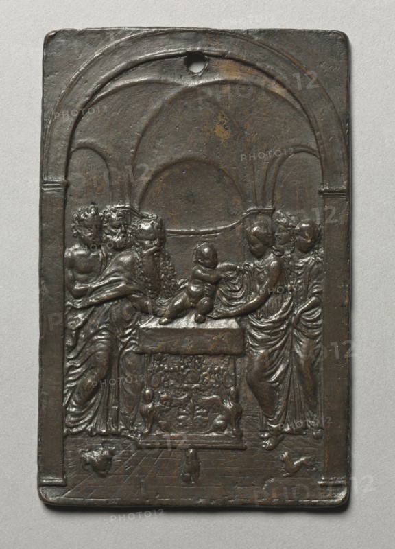 Presentation in the Temple, c. 1505. Moderno (Italian, 1467-1528). Bronze; overall: 9.9 x 6.4 cm (3 7/8 x 2 1/2 in.).