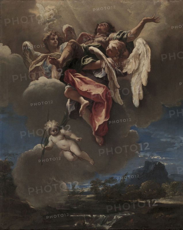 Study for "An Apotheosis of a Saint" (for San Bernardino dei Morti, Milan), c. 1695. Sebastiano Ricci (Italian, 1659-1734). Oil on canvas; framed: 96.5 x 81.9 x 6.4 cm (38 x 32 1/4 x 2 1/2 in.); unframed: 78.5 x 62.8 cm (30 7/8 x 24 3/4 in.).