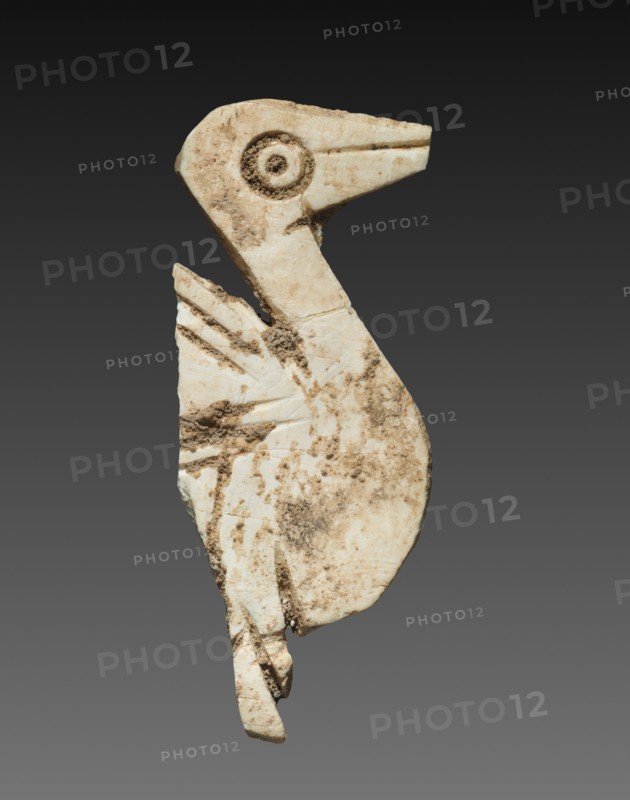 Stylized Bird:  Decorative Inlay for a Box, c. 2000 BC. Israel, possibly Jericho. Bone; overall: 4.9 x 1.9 x 0.3 cm (1 15/16 x 3/4 x 1/8 in.).