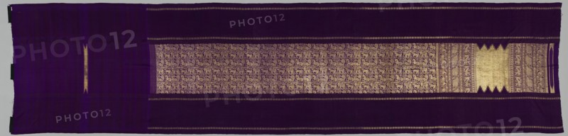 Sari, 1800s. India, Benares, 19th century. Silk and gold brocade; overall: 466.5 x 109.8 cm (183 11/16 x 43 1/4 in.)