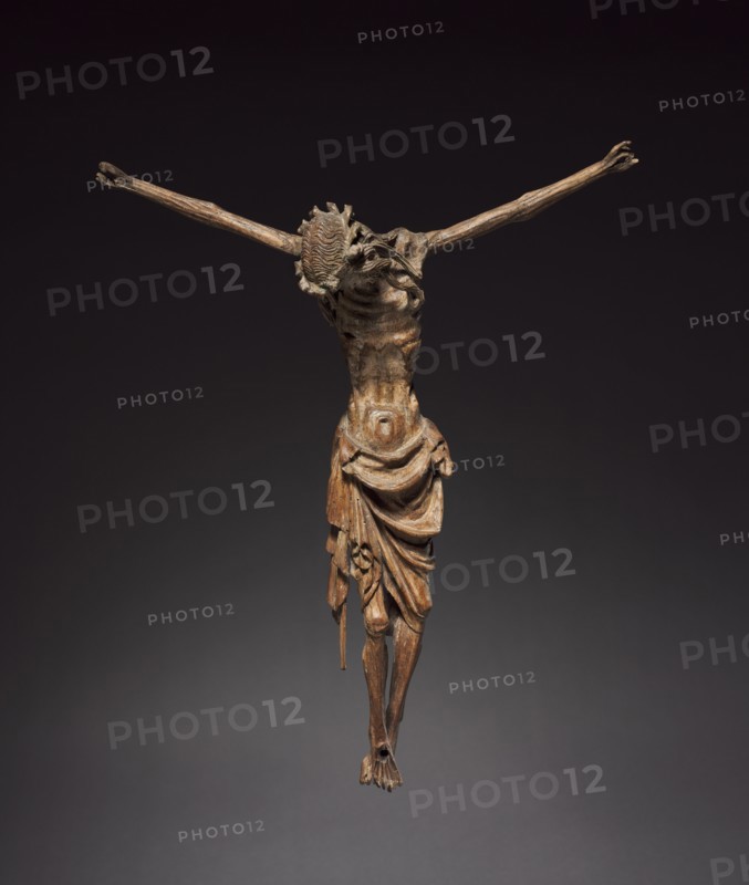 Crucified Christ, c. 1340-1350. Germany, Cologne, 14th century. Wood (walnut) once polychromed; overall: 41.6 x 36.9 cm (16 3/8 x 14 1/2 in.).