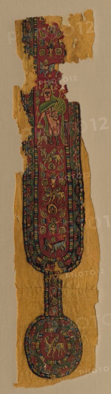 Clavi (Decorative Band), 700s. Egypt, Islamic Umayyad or Abbasid period, 8th century. Wool; plain weave with slit-tapestry weave; overall: 80.6 x 19.9 cm (31 3/4 x 7 13/16 in.)
