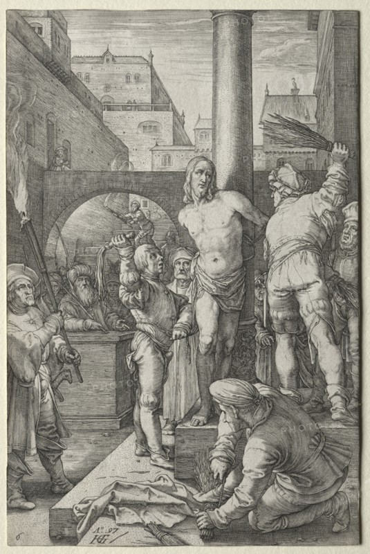 The Flagellation (from The Passion). Hendrick Goltzius (Dutch, 1558–1617). Engraving