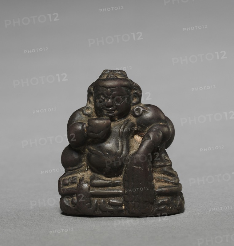 Miniature Seated Kubera, 800s-900s. Nepal, 9th-10th century. Schist; overall: 4.5 x 3.5 cm (1 3/4 x 1 3/8 in.).