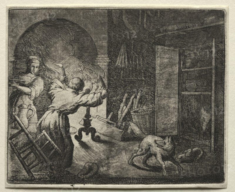 Reynard the Fox:  Reynard Steals a Capon. Allart van Everdingen (Dutch, 1621-1675). Etching