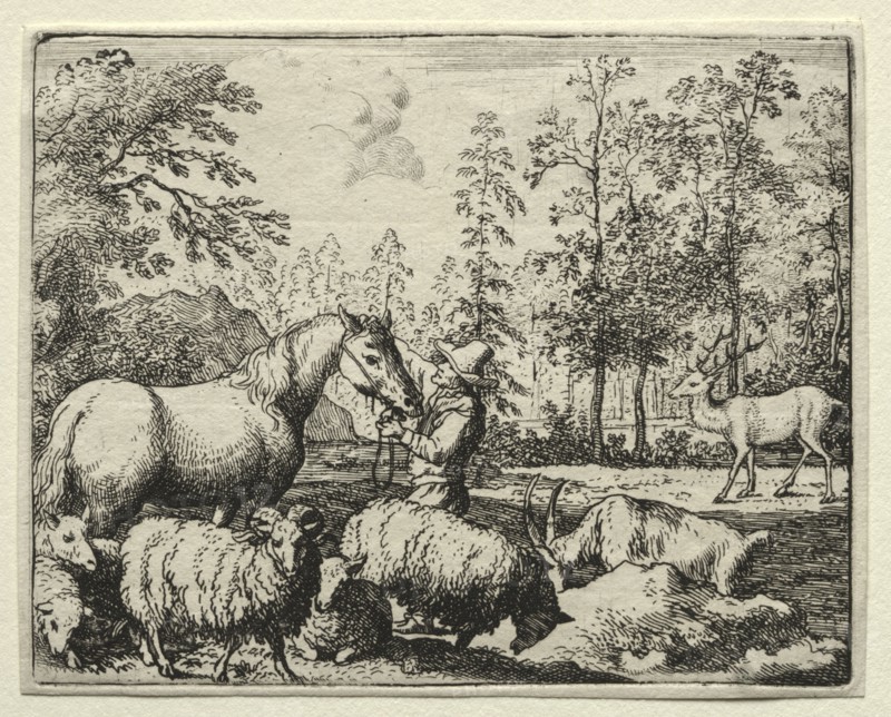 Reynard the Fox:  The Jealous Horse. Allart van Everdingen (Dutch, 1621-1675). Etching