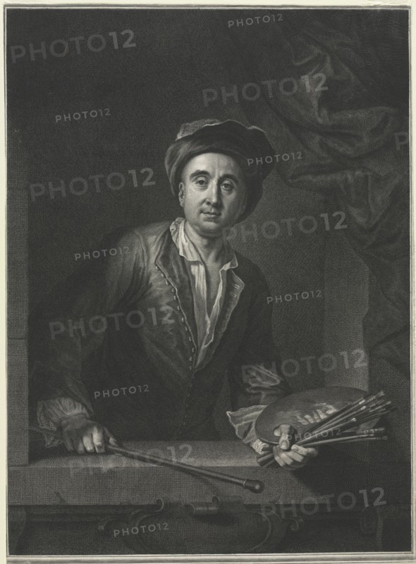 François de Troy, after a Self-Portrait. Pierre Drevet (French, 1663-1738). Engraving