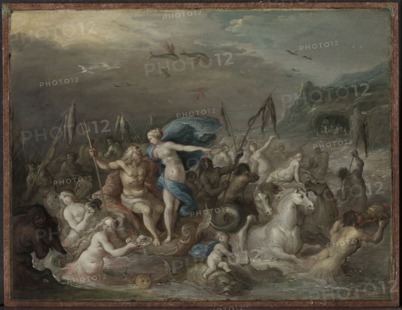 The Triumph of Neptune and Amphitrite, 1630s. Frans Francken (Flemish, 1581-1642). Oil on copper, mounted on wood; framed: 36.2 x 43.8 x 3.8 cm (14 1/4 x 17 1/4 x 1 1/2 in.); unframed: 23.5 x 30.9 cm (9 1/4 x 12 3/16 in.).