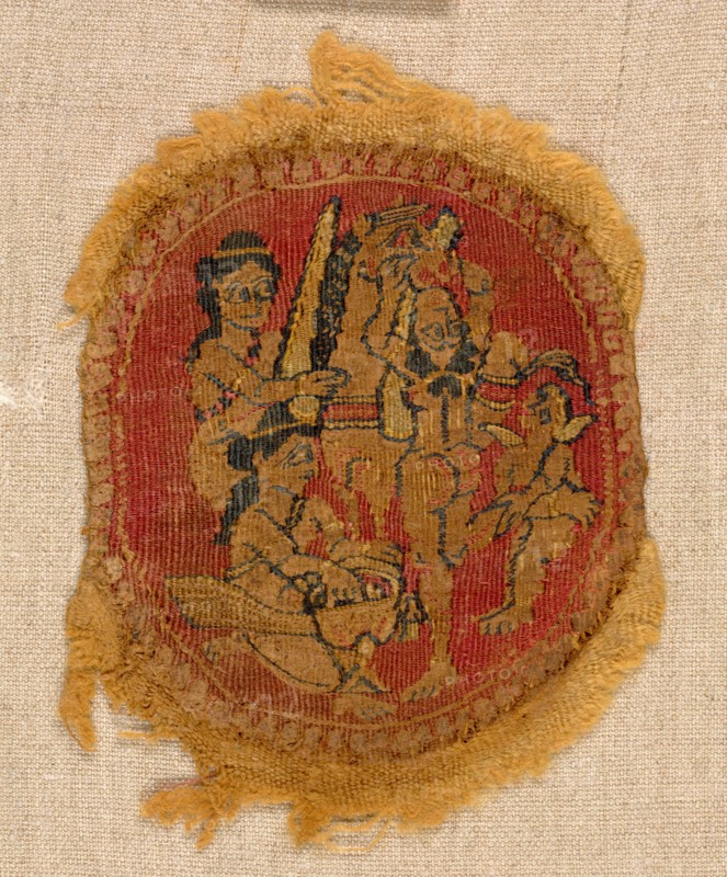 Five Round Segmenta, 650 - 750. Egypt, Umayyad period, mid-7th to mid-8th century. Tapestry weave: wool; overall: 12.5 x 9.4 cm (4 15/16 x 3 11/16 in.).