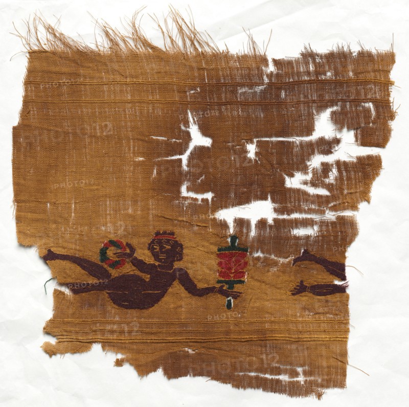 Fragment of a Curtain, early 400s. Egypt, Byzantine period, early 5th century. Tabby weave, inwoven tapestry ornament; wool and linen; overall: 23.2 x 22.9 cm (9 1/8 x 9 in.)